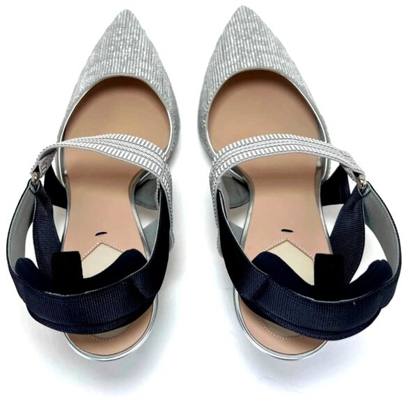 Fendi Colibrì Silver high heels 85mm slingbacks Women Pointed Toe Pumps Sz 41.5 - Picture 3 of 9